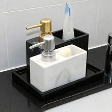 Soap Dispenser/Shower Bottle/Refillable Bottle Kitchen Manual Dish Soap Dispenser Empty Bottle Home Multi-Function Manual Hand Soap Dispenser Bottle Dish Soap Press Empty Bottle Scissors Sponge Storage Bottle - Washbasin - View 3