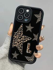 1 pieza Funda de teléfono a prueba de golpes con cobertura completa y diseño de estrella en blanco y negro compatible con Apple 17, 16, 15, 14, 13, 12, 11 Pro Max y Series, regalo de cumpleaños, versión internacional, no la versión nacional - Negro - Ver 8