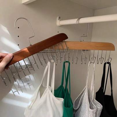 4 Stück multifunktionale Holzkleiderbügel, 8 Haken, 360° Drehung, platzsparend, zum Aufhängen von BHs, Hemden, Unterwäsche, Westen, Hüten, Krawatten, Trägern und anderen Kleidungsstücken. Nahtloser Kleiderbügel, geeignet für Rückkehr zur Schule, Schulmaterial, auch ein perfektes Geschenk für Geburtstag, Jahrestag, Valentinstag, Weihnachten, Halloween, Lehrertag, Abschlussfeier, Rückkehr zur Schule, Erntedankfest und andere Anlässe.