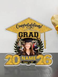 Marco de foto personalizable para graduación - 4 colores, personaliza 2026 Felicitaciones de graduación, recuerdo de despedida, regalo de escritorio, placa acrílica de regalo de graduación, personaliza foto y nombre, decoración de dormitorio, decoración de graduación - Multicolor - Ver 12