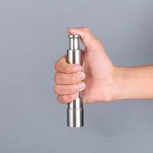 Stainless Steel Manual Spice & Black Pepper Grinder - Hand-Press Style Household Pepper Mill - Silver - View 5