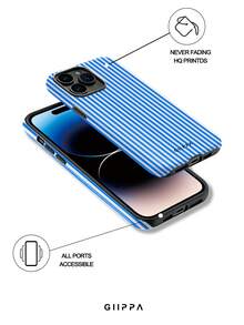 GIIPPA 1 Piece Blue Striped Design Phone 17 Pro Max Case, Suitable For Phone 16 Pro Max, 15 Pro Max, 14 Pro Max, Korean Stylish And Interesting Phone Case, Compatible With 11/12/13/14/15/16 Pro Max Plus, Elegant Design Suitable For Both Men And Women, Ideal Gift For Christmas, Valentine's Day, Easter, Wedding Season And Birthday For Girlfriend - Multicolor 2 - View 3
