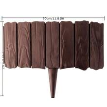 12 pièces Clôture de jardin à texture de fausse pierre, bordure de parterre de fleurs en plastique, séparation de décoration de cour extérieure, barrière de protection de pelouse et verdure, installation DIY facile, matériel de conception de paysage de jardin, décoration de cour pour les fêtes - Brun - 12 pièces - Voir 6