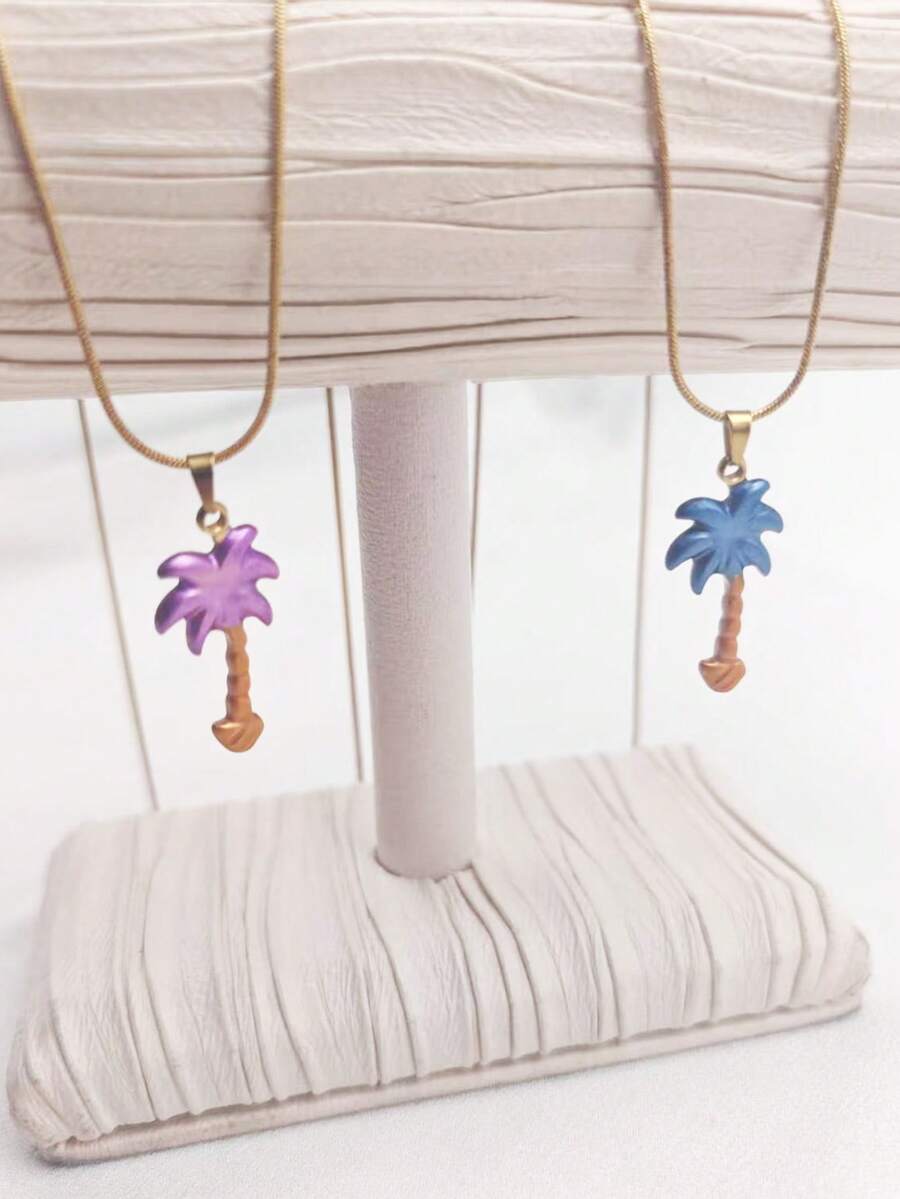 1 chiếc mặt dây chuyền hình cây dừa kiểu biển tự nhiên, unisex, thích hợp cho kỳ nghỉ biển, thời trang đa năng, sang trọng độc đáo. - Nhiều màu - Xem 1