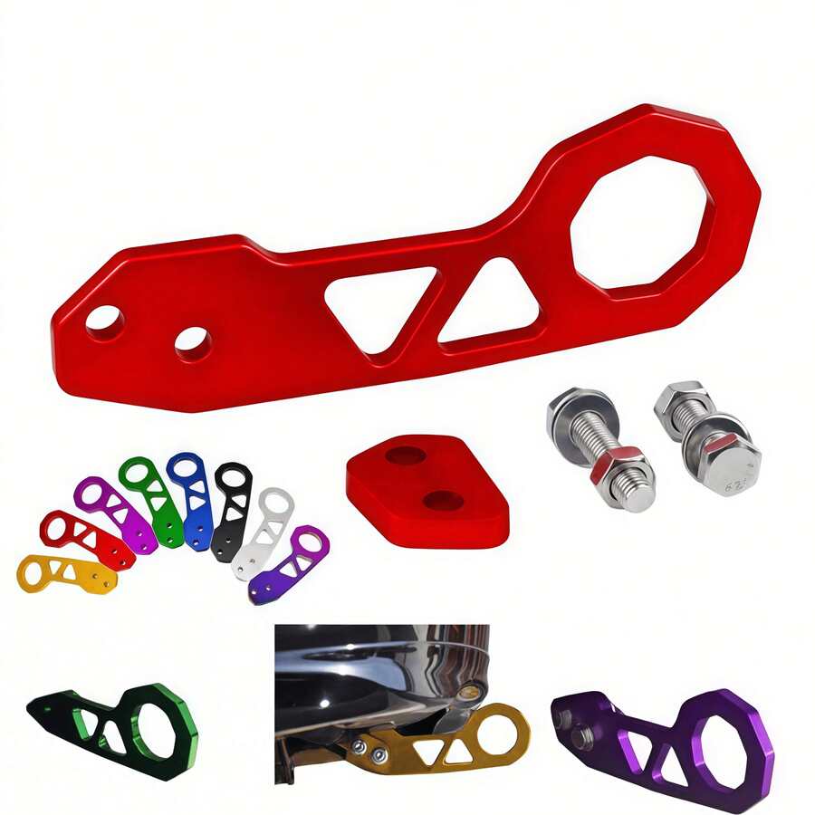 MORE BEAUTY Racing Rear Tow Hook, Modified Aluminum Racing Rear Tow Hook For Cars, Large Rear Tow Hook, Decorative Rear Tow Hook, Tow Hook. Universal Aluminum Alloy Tow Hook For Car Models, Trailer Modification Accessory, Car Part, Vehicle Accessory, Specially Designed For Towing Use. - A - View 1