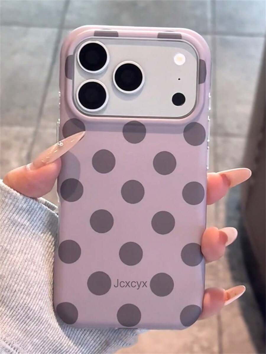 Funda de teléfono con patrón de lunares minimalista y lindo, adecuada para iPhone 17 Pro Max, 17 Pro, 17, 16 Pro Max, 16 Pro, 16, 15 Pro Max, 15 Pro, 14 Pro Max, 14 Pro, 13, 12 Pro Max, 11, 16, 15, 14 Plus, funda protectora de teléfono de color macaron minimalista y de moda, a prueba de golpes, regalo