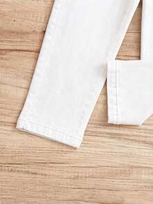 Boys' Elastic Waist Washed Casual Real Denim Jeans, Suitable For Outings, Gatherings, Parties All Year Round - White - View 5