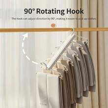 New Home Pants Hanger Non-Slip Markless Clips, Dedicated Pants Storage Rack Tool, Multi-Functional Stainless Steel Pants Rack, Multi-Layer Foldable Wardrobe Pants Organizer, Storage Tool Pants Rack - View 3