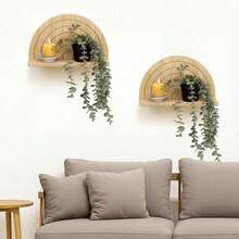 Giá treo tường hình vòm bằng gỗ phong cách Bohemian, kệ trưng bày cây cảnh treo tường bằng gỗ kiểu Trung cổ hiện đại, giá sách hình bán nguyệt cầu vồng treo tường phù hợp cho phòng ngủ, phòng tắm, hành lang, ban công, trang trí hiệu sách. - Xem 4