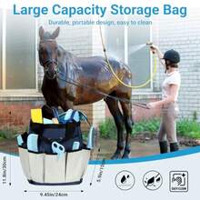 Horse Grooming Kit 14-In-1 Profional Horse Brush Plies Set For Grooming And Care With Horse Brushes Curry Comb Hoof Pick And Waterproof Storage Tote Bag For Shining Detangling Massaging - Blue - View 3