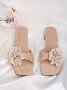 1 par de accesorios desmontables DIY para zapatos, decoración de flores de rosa de poliéster de estilo bohemio elegante para tacones, zapatos, adornos versátiles para zapatos en beige, rosa, burdeos, rojo, marrón, albaricoque, negro - Albaricoque - Ver 3