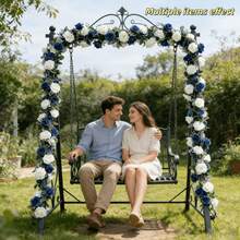 8/4/2pcs Blue & White Rose Eucalyptus Artificial Hanging Garland, With Roses And Leaves - Plastic Fake Flower Wreath, Artificial Flower Vine - Multicolor - View 9