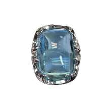 Aquamarine Ring With Crystal-Clear Inlay, Rich And Unique Color, Simple And Elegant Design, Available For Live Streaming And Dropshipping - Vàng trắng - Xem 5