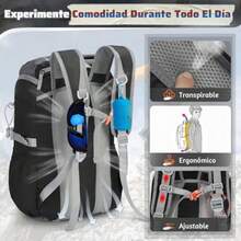 RAINSMORE Mochila de Senderismo Plegable para Mujer Hombre Mochila Camping 40 Litros Mochilas para Escalar Impermeable - Negro y gris - Ver 6