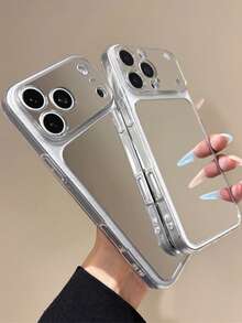 Clear Transparent Glossy Mirror Phone Case Compatible WIth IPhone 17Pro Max 17Pro 17 16Pro Max 16Pro 15Pro Max 15Pro 13 12 11 Pro Max 14 Pro 16 15 14 13 12 11 Shockproof Lens Protective Back Cover - Clear - View 8