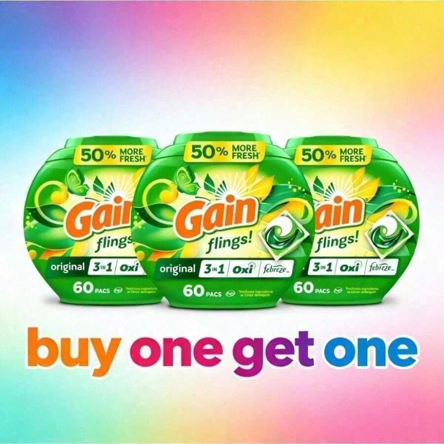 Flings 3-In-1 Oxi Boost And Febreze Laundry Detergent Pacs, Original Scent, 14 Count - 預設 - 查看 1
