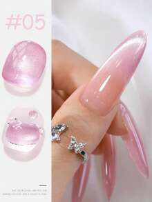 10毫升新款透明粉色猫眼凝胶指甲油，2026春夏流行超闪亮蓝紫色水晶猫眼美甲用品，粉色和蓝色美甲 - 彩色 - 查看 7