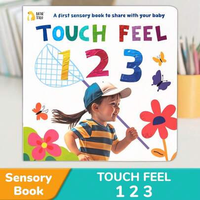 beartale Sách Cảm Nhận Xúc Giác 123, Đồ Chơi Phát Triển Giác Quan Montessori Phù Hợp Cho Trẻ Sơ Sinh và Trẻ Nhỏ, Hình Minh Họa Chất Liệu Xúc Giác Sống Động, Trò Chơi Phát Triển Trí Thông Minh Cho Trẻ Em, Đồ Dùng Học Tập, Quà Tặng Sinh Nhật/Hè Cho Bé Trai và Bé Gái, Ngày Thiếu Nhi