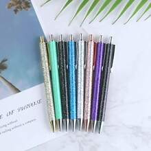 【印花金属圆珠笔】创意礼品金粉压纹笔，印花金属圆珠笔，适合学生和成人。金粉圆珠笔，创意闪亮圣诞礼物笔，按压式圆珠笔 - 多色 - 查看 12