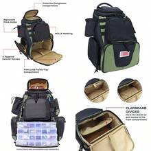 OSAGE RIVER - Mochila de pesca se adapta a 4 cajas grandes correas MOLLE como soporte para caña cubierta impermeable para lluvia incluye alicates y linterna grande - Solo bolsa - Ver 1