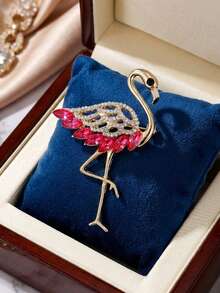 Luxury Rhinestone Flamingo Brooch - Women's & Men's Casual Party Jewelry Accessory / Friend Gift Badge Decoration - Flamingo - View 12