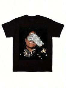 Jackson Glove Graphic-Shirt Vintage 90s Tee Jackson T-Shirt Unisex,2026 Michaels Jacksons King Of Pop Rip Rap Style T Shirt Crew S 3Xl Heart & Slogan Bodybuilding Top Boyfriend Style Casual Wear Suitable For AllSeasons Graphic Tee Men Playera De Hombre T-Shirts For Men-Vintage Street Style Unisex Loose Cotton Short Sleeve Crew Neck T-Shirt,Summer Tops Women,Y2k Tops,Cotton Tops,Black Top,T Shirt,Cotton T Shirt Women - 黑色 - 查看 7