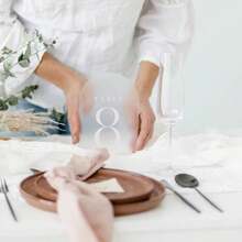 Números de mesa de boda, números de mesa con arco de espejo de 5x7 pulgadas con soportes, letreros de mesa impresos, números de mesa para recepción de boda, evento, fiesta, restaurante - Letrero de boda - Ver 6