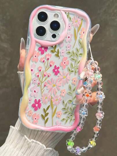 Ốp lưng điện thoại dày dặn, chống sốc, họa tiết hoa nhí màu kem, viền lượn sóng, tương thích với iPhone 17/17Pro/17ProMax, 16 XR/7/8, 15 ProMax, 12 ProMax, 13 ProMax, 14 ProMax, 13, 14, 11, 12P, 14P, 11P, 12P, XS, XR, 7/8P, 7/8 GES2, A13 4G, A22, A21S, A51 4G, A52, S22 Ultra, A33 5G, A34, A35, 10, Note 11 4G, 11 Lite, A53, A14, A23, S23 Ultra, S24, A14, A15, S23, A73, A55, A54, Phones