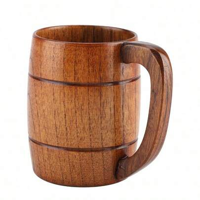 Handcrafted Wooden Beer Mug - Large Wooden Goblet With Handle - Rustic-Style Drinking Vessel - Ideal For Beer, Coffee, And Tea - A Perfect Gift For Home Bars And Camping