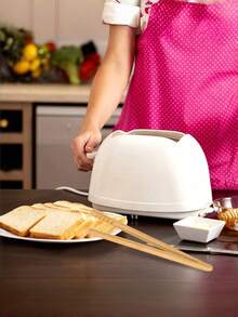 Kẹp gắp bánh mì bằng gỗ tái sử dụng 7 inch, thích hợp dùng cho kẹo, dưa chua, bánh quế, bánh mì sandwich và các vật dụng nhà bếp khác, 2 chiếc/bộ. - Nhiều màu - Xem 7