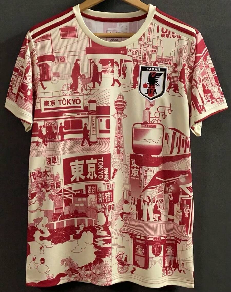 2026 Japan Tokyo Street Style Soccer Jersey, Cultural Print Unisex Football Top, Couple Matching Streetwear, Perfect Gift For Sports & Culture Fans, Gym Athletic Top - 預設 - 查看 1