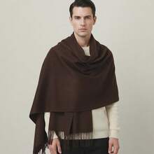 Men's Pashmina Scarf/Shawl/Long Winter Scarf - Marrón Chocolate - Ver 3