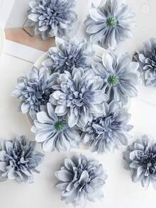 5/15/25支仿真花，大丽花，菊花，婚礼装饰，仿真植物，房间装饰，秋季装饰，花园秋季装饰，餐桌摆件，DIY糖果盒，派对礼品，装饰品，新娘腕花，花束盒，家居装饰配件，情人节，母亲节礼物，花盒材料，新年装饰 - 霧霾藍 - 查看 1