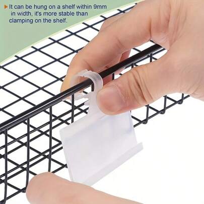 Clip-On Price Tag Holders - Sturdy And Reliable Shelf Labels, Suitable For Retail, Supermarket, Home, Market And Office Organization, Ensuring Shelf Stability | Elegant White Design | Durable Plastic