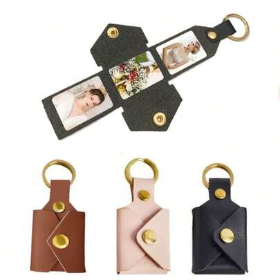 1pc-3 Photo Album Foldable Keychain – Handmade Personalized Romantic Photo Album Keychain – Gift For Boyfriend/Girlfriend, Colorful, Cute, Charming, Kawaii, Millennium Style, Fashionable, Anniversary, Valentine's Day, Mother's Day