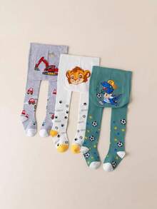 3 Pairs Kids Tights, Cute Cartoon Pattern, Breathable, Comfortable, Fashionable Baby Pantyhose - Multicolor - View 2