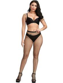 1/2Pairs Women'S High Elasticity Fishnet Seamless Tight, Black, Medium. - Black - View 1