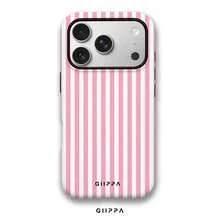A Stylish Phone Case That Does Not Include A Lanyard Or Stand. GIIPPA 1pc Phone Case With A Misty Blue Striped Design, Compatible With 17 Pro, 16 Pro, 15 Pro, And 14 Pro. A Stylish And Interesting Korean-Style Phone Case, Compatible With 11/12/13/14/15/16 Pro Plus. A Stylish Design For Men And Women, A Great Gift For Girlfriends During Easter, Wedding Season, Or Birthdays. - 粉色 - 查看 7