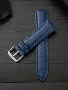 Dây đeo đồng hồ da mềm màu xanh dương thời trang unisex 18mm/20mm/22mm, tương thích với Samsung Galaxy Watch 7/6/5/4 (40mm/44mm), Galaxy Watch 3 (41mm/45mm), Watch GT2/3/4/5 (46mm), Mi Band 2/2S, Gear S2/S3 Classic, phù hợp cho đeo hàng ngày, công sở, dự tiệc, du lịch, là món quà lý tưởng cho bạn bè và gia đình. - Màu xanh lam - Xem 2