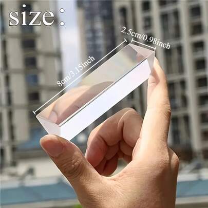 1pc Physics Science Prism Glass Refraction Spectrum, Educational Physics Teaching Accessory, Suitable As Gift, Hobby, School Teaching, Shooting Prop And Photography Use