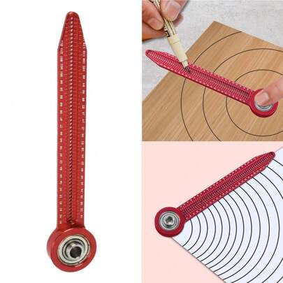 Woodworking Universal Compass, Aluminum Alloy Measuring Ruler, Portable Compass Marking Measuring Tool, Woodworking Marking Tool, Marking Gauge, Industrial Compass, Spacing Gauge, Design Drawing Tool, Woodworking Universal Mini Compass, Concentric Axis Design Drawing Engineering Decoration Hole Ruler