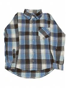 Children's June Festival T-Shirt With Checkered Pattern, Hat, Tie, And Sticker - Light Blue With Purple Tie - View 3