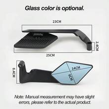 Espejo retrovisor de motocicleta, espejo retrovisor de motocicleta, espejo retrovisor de aluminio y plástico, espejo retrovisor de aleación de aluminio, espejo retrovisor de bicicleta eléctrica, espejo retrovisor con forma de alerón, ligero, accesorio universal para motocicleta y bicicleta eléctrica, espejo retrovisor plegable de alta definición, adecuado para modificación de motocicleta y bicicleta eléctrica - espejo retrovisor con ala - Ver 20