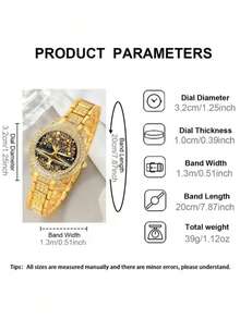 6pcs/Set Elegant Ladies Watch, Exquisite Tree Of Life Dial, Elegant Design, Inlaid Golden Rhinestones, Suitable For Daily Commute, Dating, Shopping. Gift For Holidays Or Girlfriend's Birthday - Gold - View 5