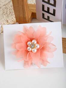 10pcs/Set Girls' Multi-Color Diamond & Pearl Flower Hair Clips, Hair Accessories, Everyday Use - Multicolor - View 5