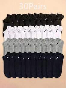 20 đôi tất cổ ngắn màu đen trắng xám thời trang đơn giản dành cho nữ - Nhiều màu - Xem 5