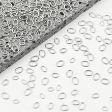 200pcs Stainless Steel Oval Closed Jump Rings, DIY Jewelry Making Supplies For Necklace, Earrings, Accessories, Beading Craft - DIY Stainless Steel Closed-end Ring - View 3