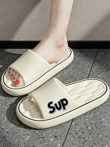 INS Style Versatile Fashionable Sandals, Spring/Summer Essential, Hotel Apartment Office Home Essential Sandals, Quiet Wear-Resistant Sole, Lightweight And Comfortable, Unisex - White 2 - View 2