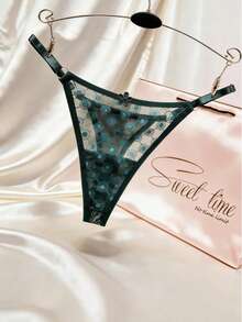 1 pieza Conjunto de Bragas de Encaje Sexy Rojas para Mujer con Personalización de Letras en Inglés y Personalización de Monograma Aleatorio. Estos son Regalos Personalizados - Agua verde azul - Ver 2