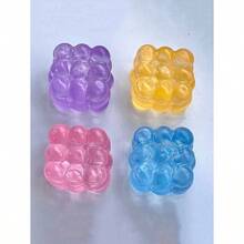 New Malt Squeeze Stress Relief Cube Toy, Ultra-Thin Squeeze Malt Anti-Pressure Toy, 1pc Soft Slow Rebound Water Cube Toy, Grape Texture, Slow Rebound, Durable, Suitable For Students, Teenagers/Adults, Ideal As Holiday Surprise Stress Relief Gift, Holiday/Birthday Gift, Halloween Gift, Christmas Gift, Christmas Eve Gift - 彩色 - 查看 5